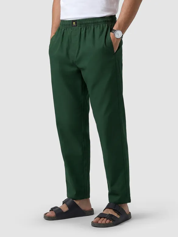 Bottle Green Regular-fit Pajamas