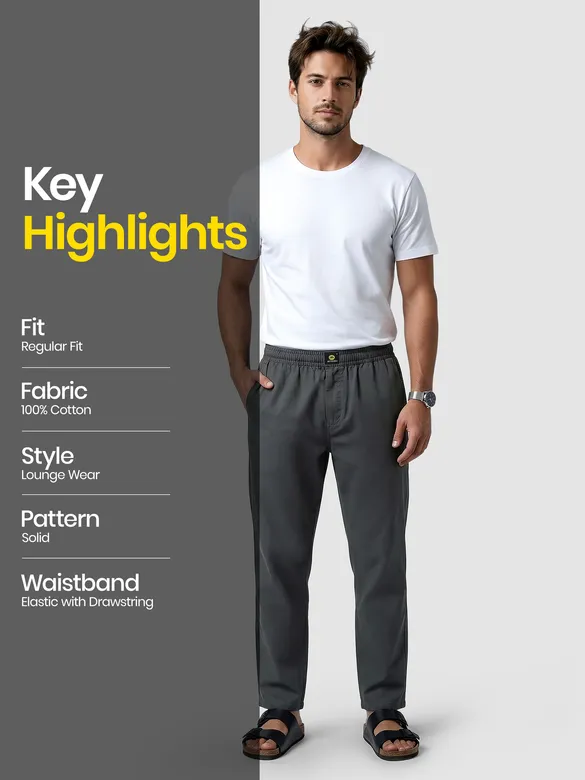 Dark Grey Regular-fit Pajamas