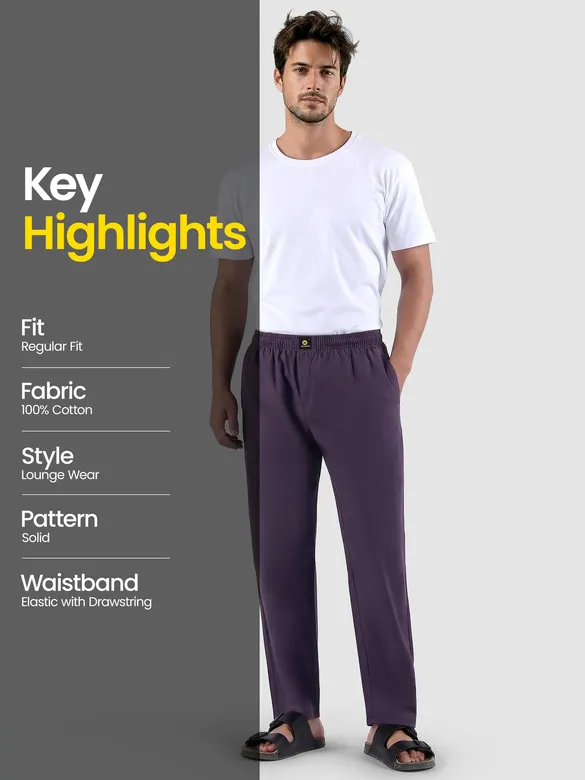 Dark Violet Regular-fit Pajamas