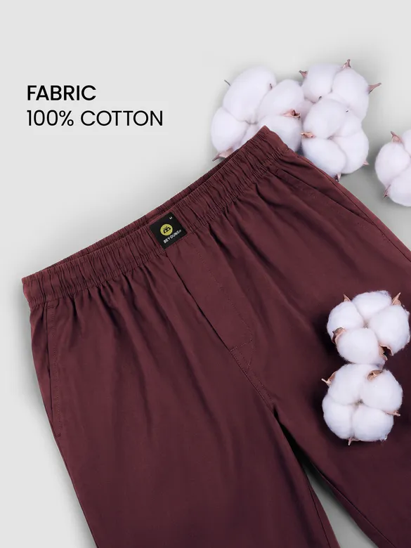 Maroon Regular-fit Pajamas