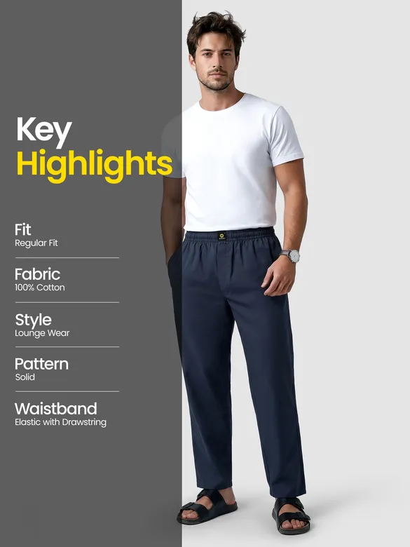 Navy Blue Regular-fit Pajamas