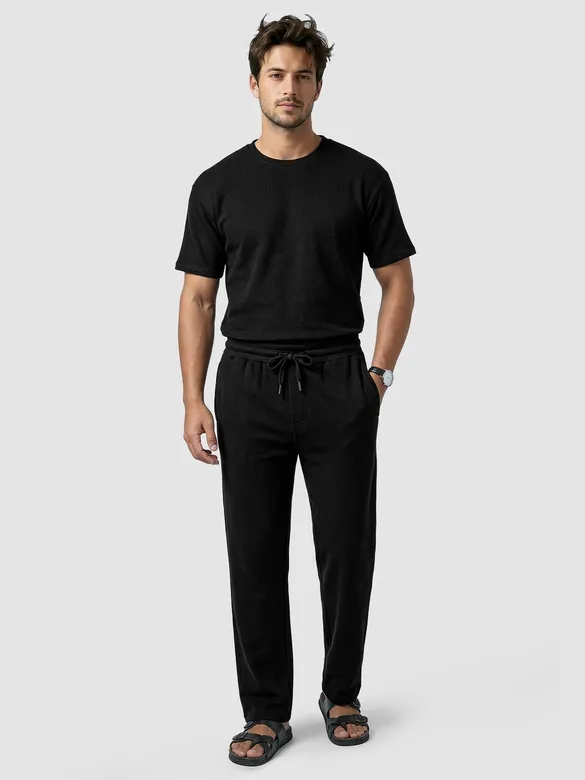Black Plain Recycled Pyjamas