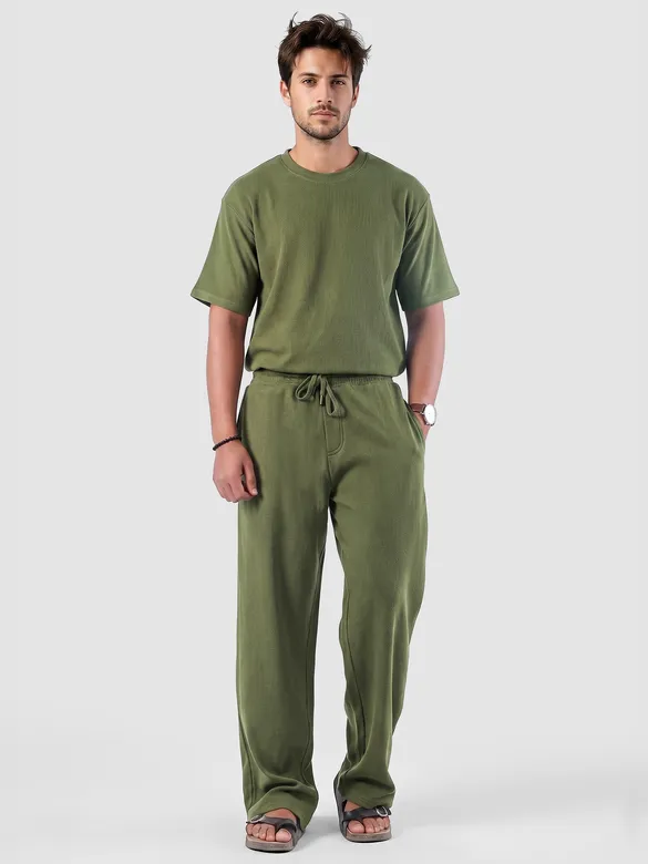 Olive Plain Recycled Pyjamas