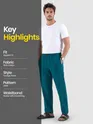 Teal Blue Regular-fit Pyjamas