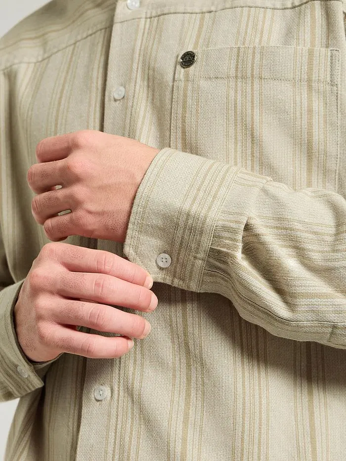 Beige Striped Cotton Shirt
