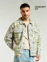 Green and Beige Stylish shacket for men, 