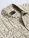 Grey and Beige Abstract Print Shacket