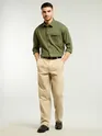 Olive Textured Waffle Shirt