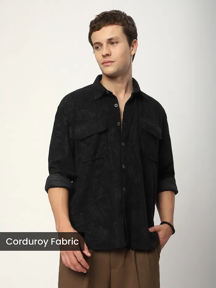 Men's casual corduroy shirts available online, 