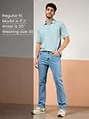 Sky Blue Regular Fit Mens Jeans