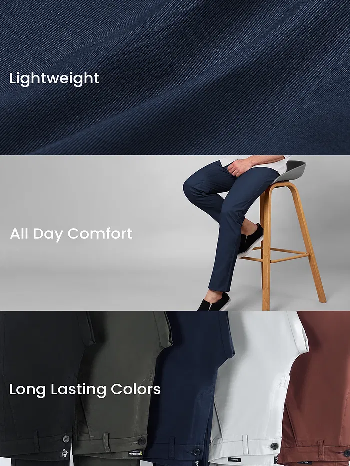 Midnight Blue Slim-Fit Trousers