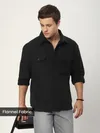 Black Recycled Flannel Shirt