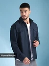 Navy Blue Recycled Flannel Shirt