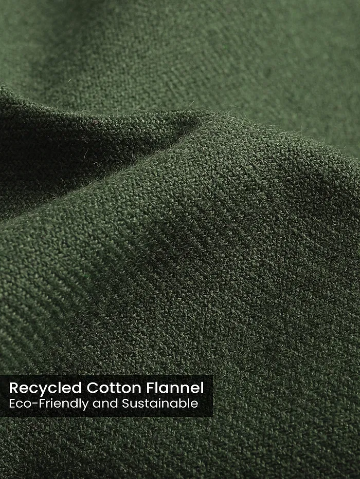 Olive Green Recycled Flannel Shirt
