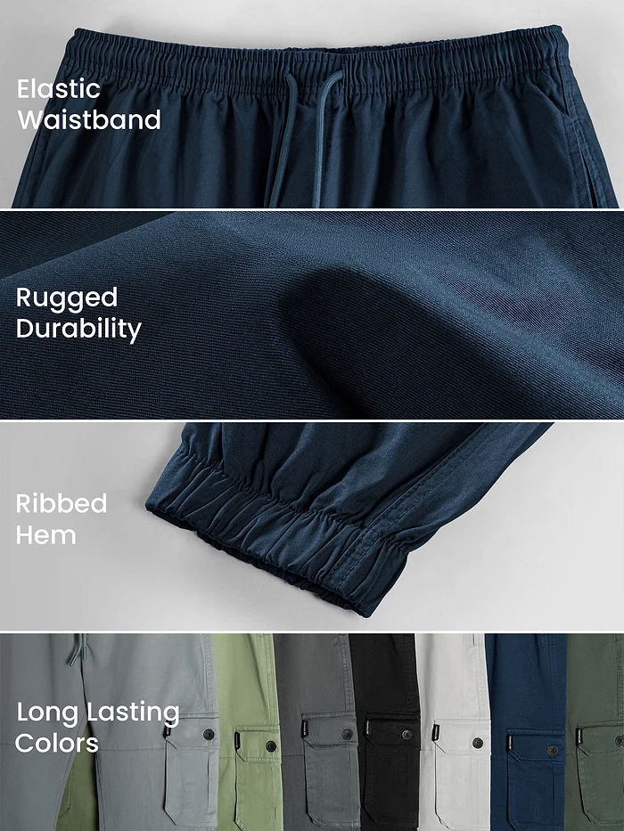 Dark Space Blue Heavy Gauge Cargo Joggers