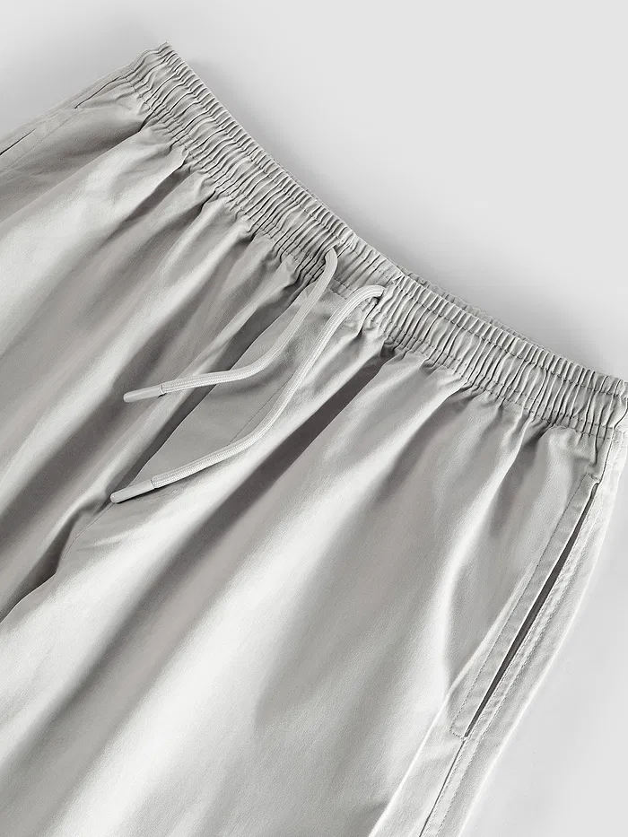 Pale Grey Heavy Gauge Cargo Joggers