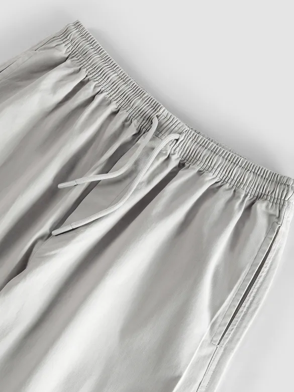 Pale Grey Heavy Gauge Cargo Joggers