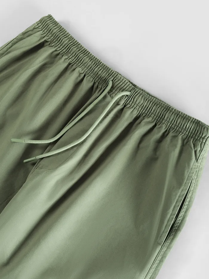 Pale Olive Heavy Gauge Cargo Joggers