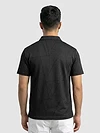 Black Abstract Jacquard Textured Polo T-Shirt