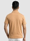 Maple Orange Diamond Jacquard Textured Polo T-Shirt