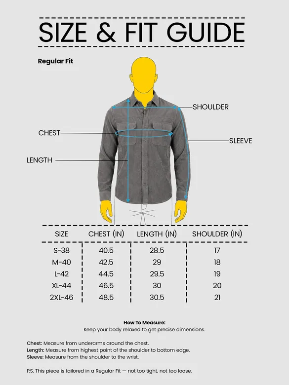 Ash Grey Dual Pocket Corduroy Shirt
