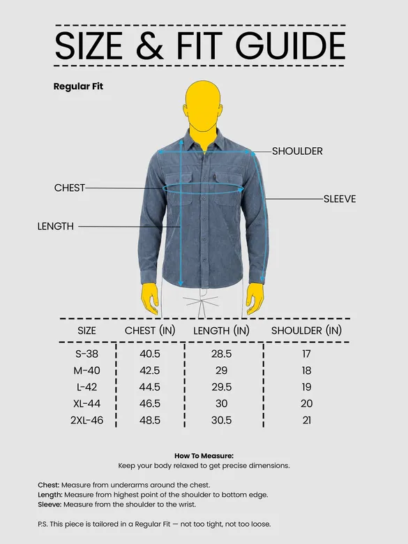 Steel Blue Dual Pocket Corduroy Shirt
