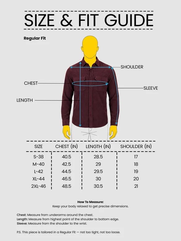 Wine Dual Pocket Corduroy Shirt