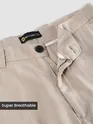Beige Textured Summer Pants
