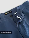 Navy Blue Textured Summer Pants