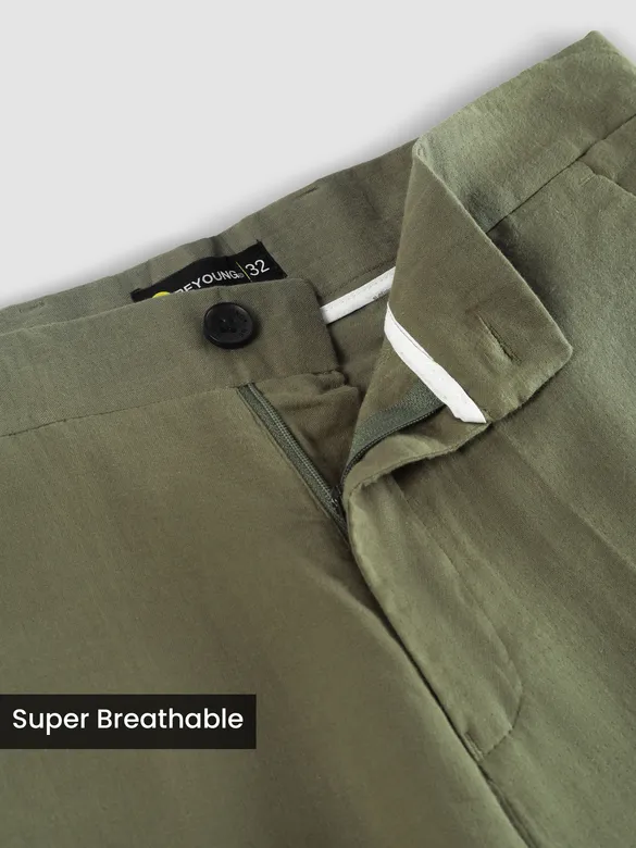 Sage Green Textured Summer Pants