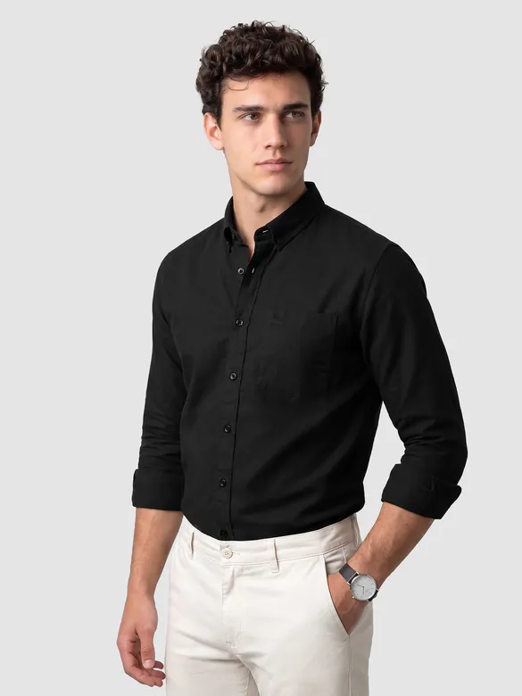 Black Button Down Oxford Shirts