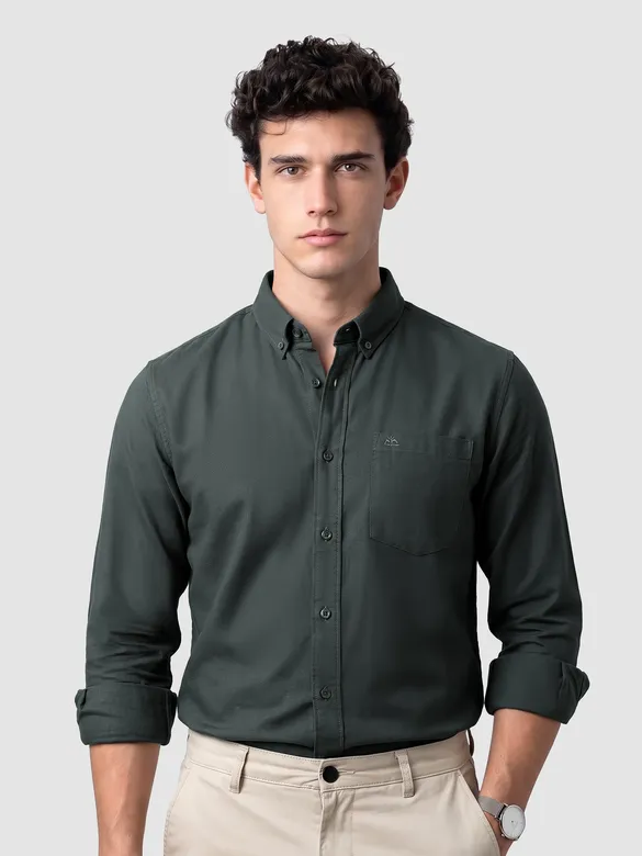 Dark Grey Button Down Oxford Shirts