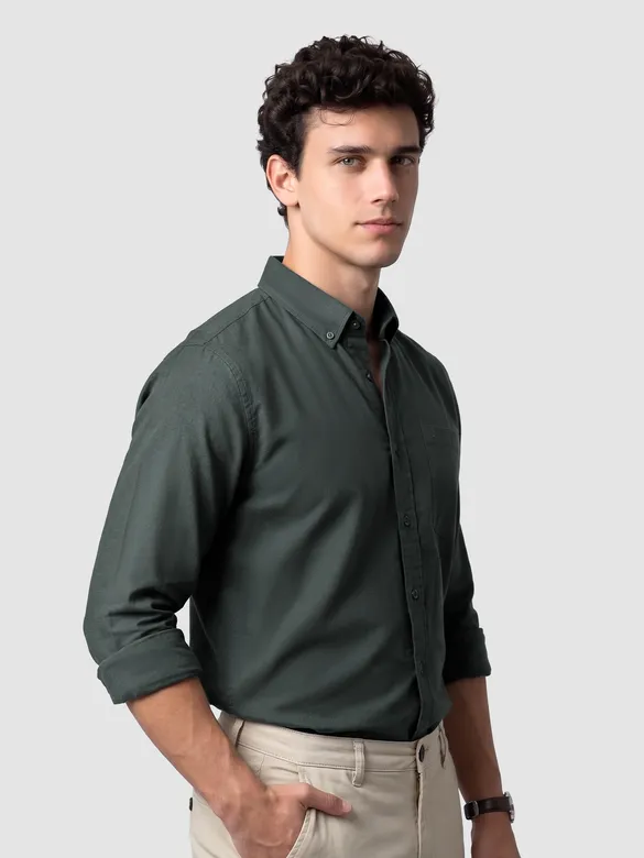 Dark Grey Button Down Oxford Shirts