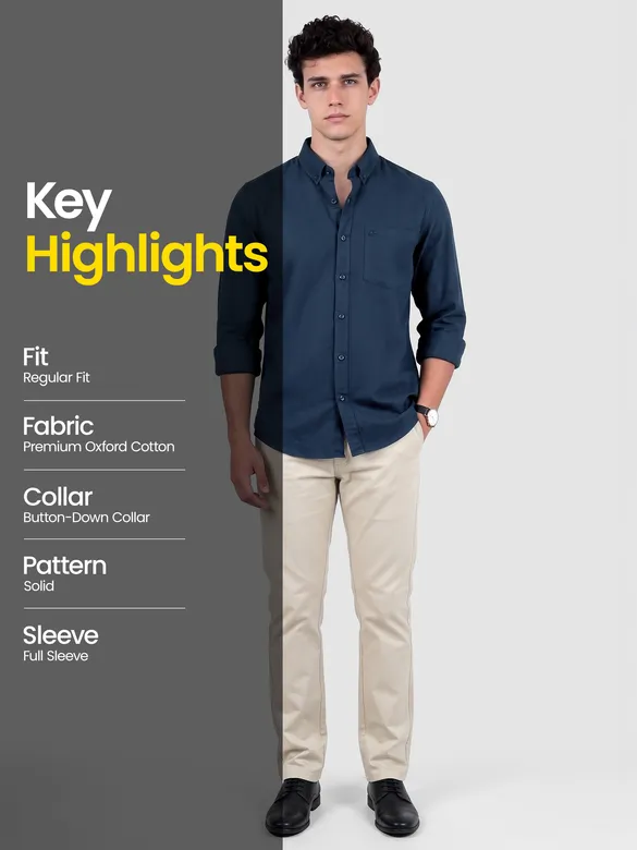 Navy Button Down Oxford Shirts