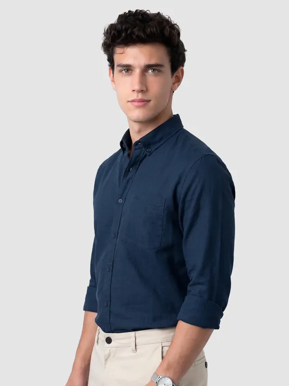 Navy Button Down Oxford Shirts