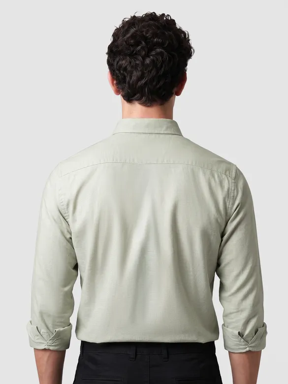 Silver Green Button Down Oxford Shirts