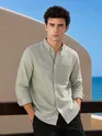 Silver Green Button Down Oxford Shirts