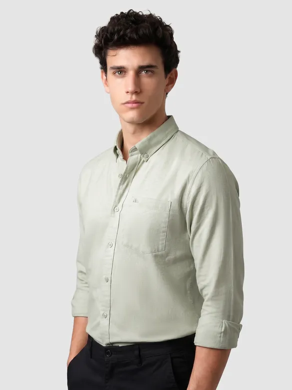 Silver Green Button Down Oxford Shirts