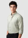 Silver Green Button Down Oxford Shirts