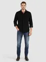 Black Dual Pocket Corduroy Shirt