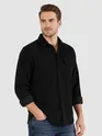 Black Dual Pocket Corduroy Shirt