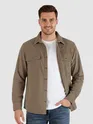 Camel Brown Dual Pocket Corduroy Shirt