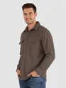 Charcoal Brown Dual Pocket Corduroy Shirt