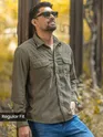 Dusty Olive Dual Pocket Corduroy Shirt