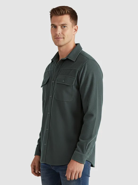 Forest Green Dual Pocket Corduroy Shirt
