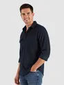Navy Blue Dual Pocket Corduroy Shirt