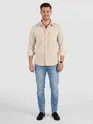 Sand Beige Dual Pocket Corduroy Shirt