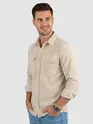 Sand Beige Dual Pocket Corduroy Shirt