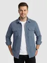 Steel Blue Dual Pocket Corduroy Shirt