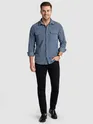 Steel Blue Dual Pocket Corduroy Shirt